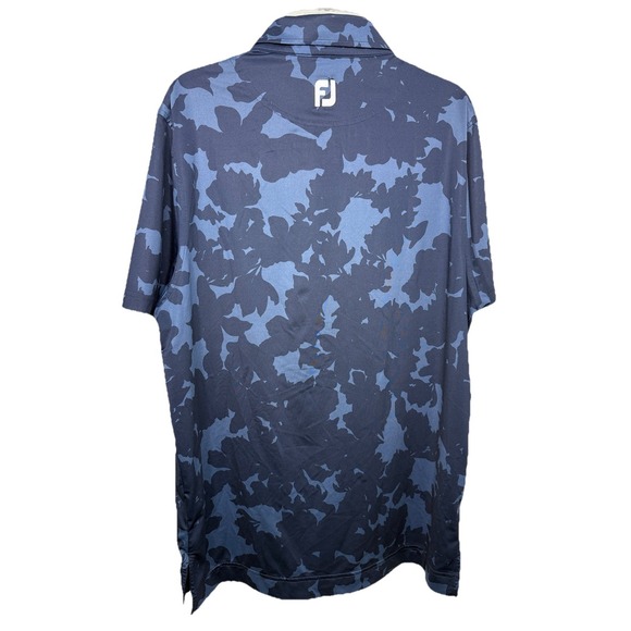Footjoy FJ Men's Small Blue Camo Short Sleeve Polo Shirt Performance Stretch - Picture 7 of 13